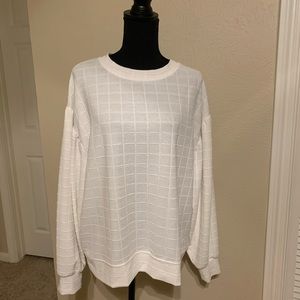 Zara- adorable white, puff sleeve shirt-size large